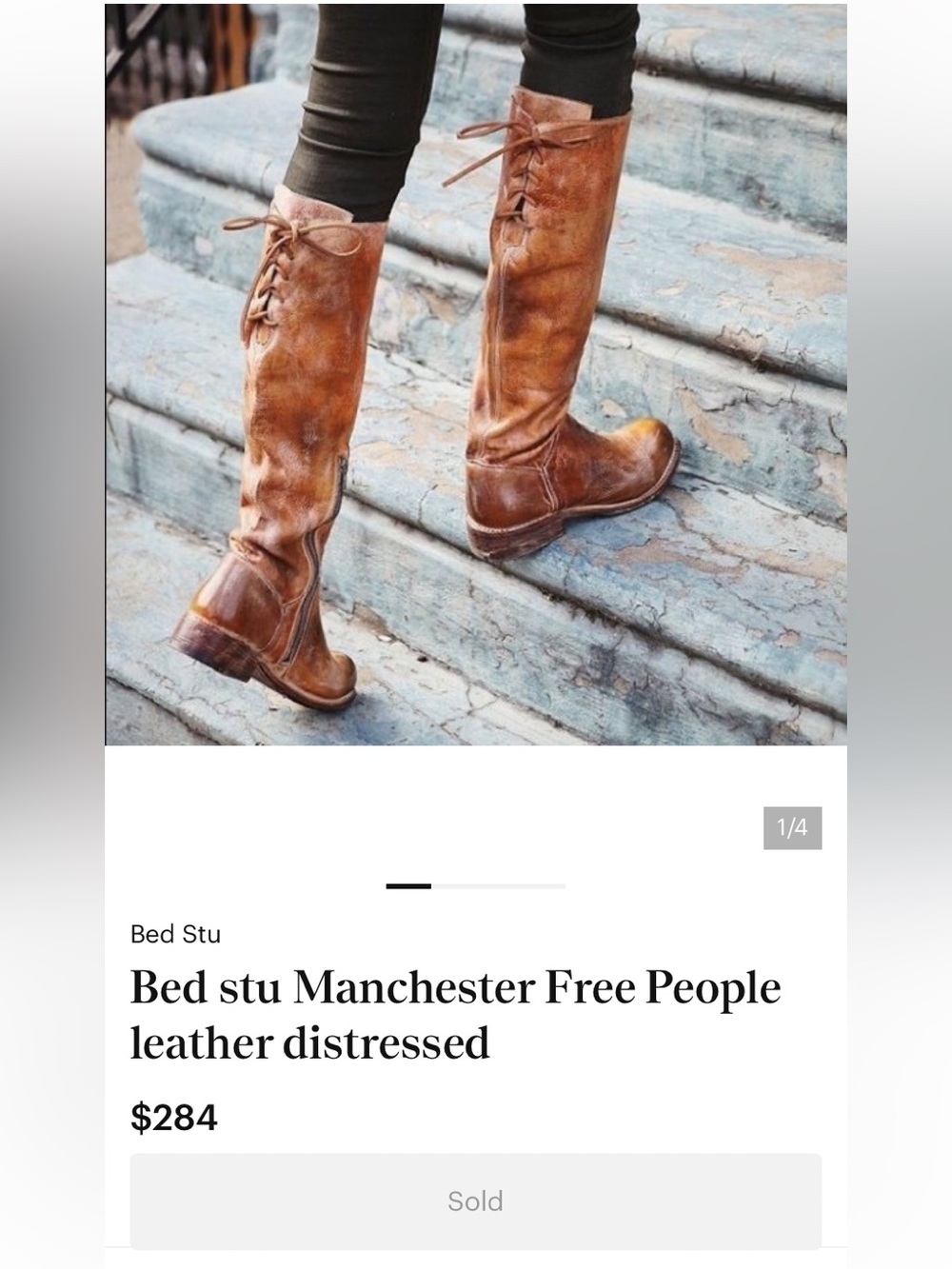 Bed|Stu Manchester Free People Distressed Rustic Leather Tall Boho Riding Boots - Picture 13 of 15